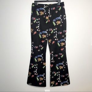 Cynthia Rowley Floral Flare Leg Pants, Size 8